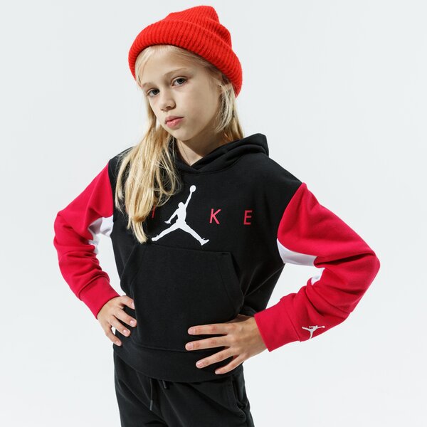 Детски суичър JORDAN СУИТЧЪР С КАЧУЛКА JUMPMAN BY NIKE HOODIE GIRL 45a761-023 цвят черен