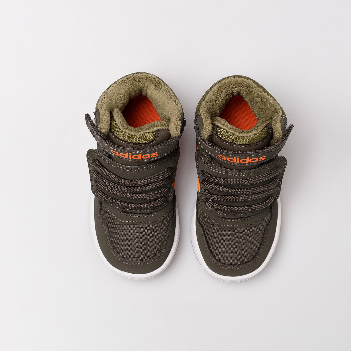 Детски маратонки ADIDAS HOOPS MID 3.0 FUR AC I  gw4480 цвят каки