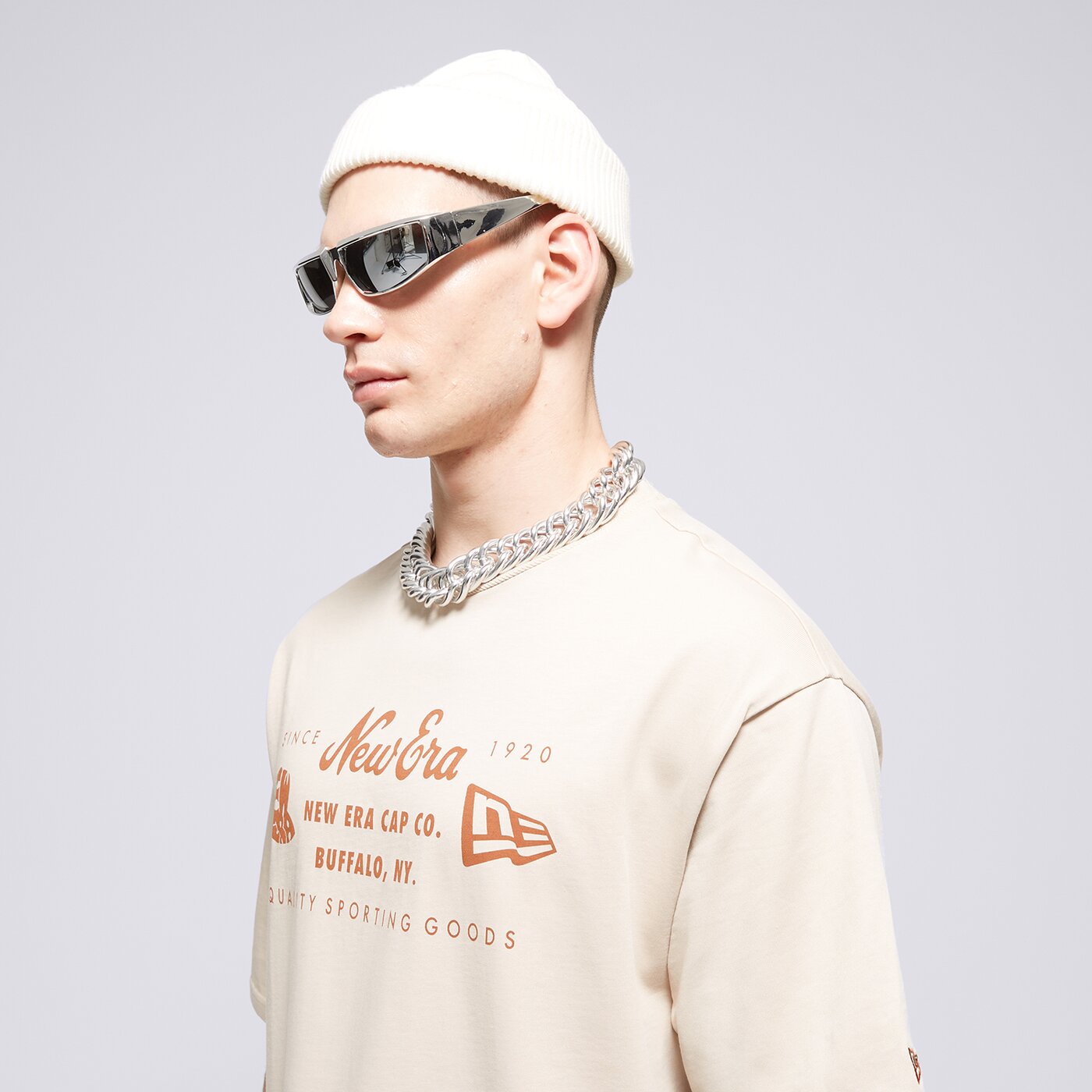 Мъжка тениска NEW ERA ТЕНИСКА NE HERITAGE PATCH OS NONE 60435369 цвят бежов