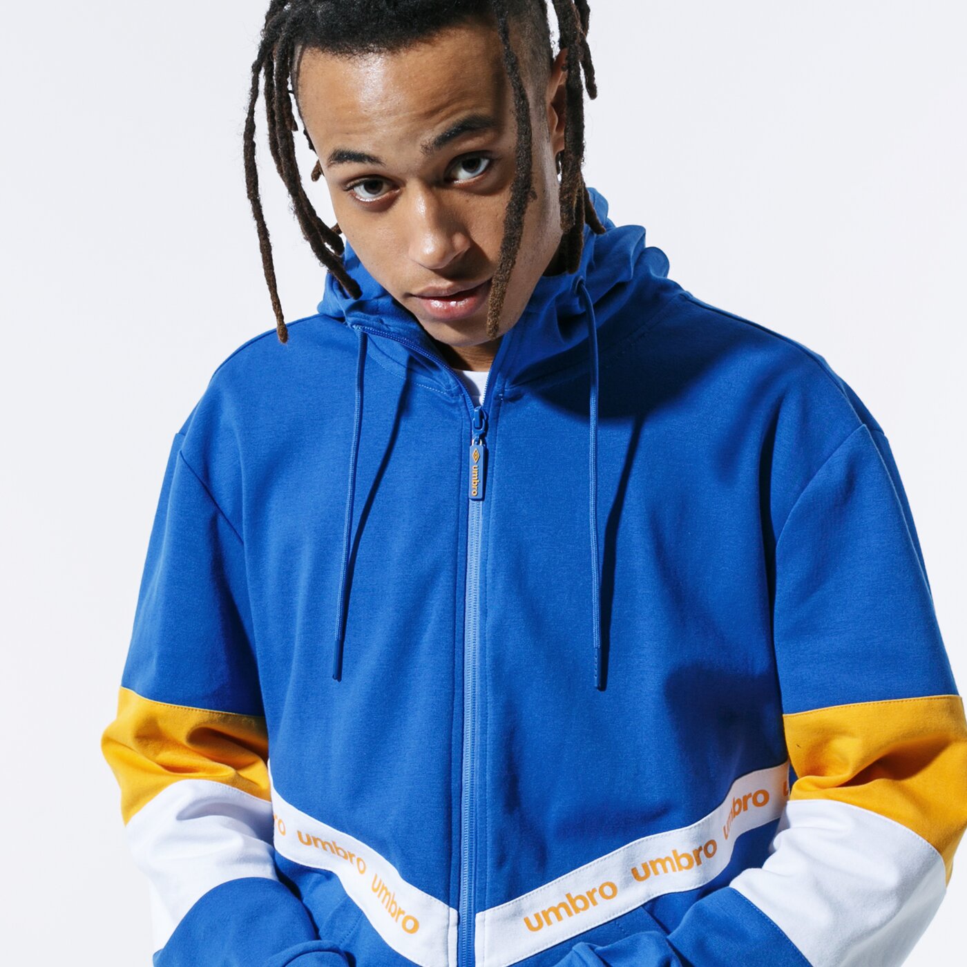 Мъжки суичър UMBRO СУИТЧЪР СЪС ЗАКОПЧАВАНЕ   С КАЧУЛКА RETRO FZ HOODY ul39blm84001 цвят син