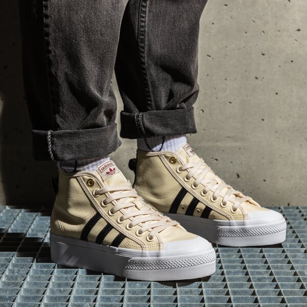 Дамски маратонки ADIDAS NIZZA PLATFORM MID W h00641 цвят бежов