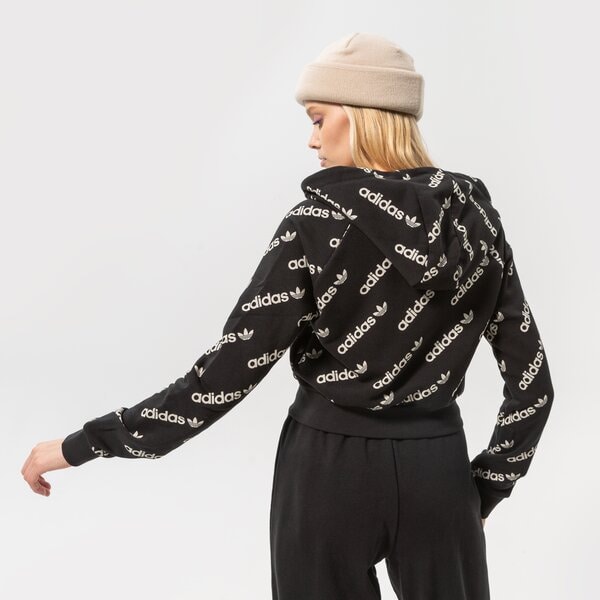Дамски суичър ADIDAS СУИТЧЪР С КАЧУЛКА CROPPED TT MONO hm4889 цвят черен