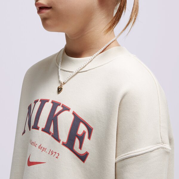 Детски суичър NIKE СУИТЧЪР G NSW OOS TREND CREW PRNT fj5286-104 цвят сив