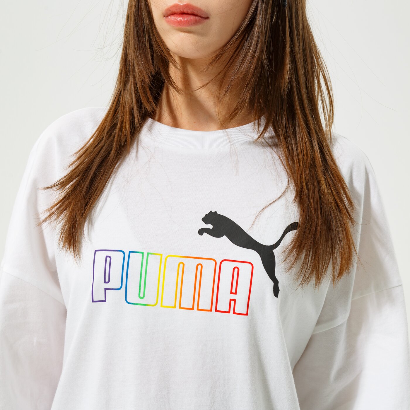 Дамска тениска PUMA ТЕНИСКА ESS+ RAINBOW TEE 848428 02 цвят бял