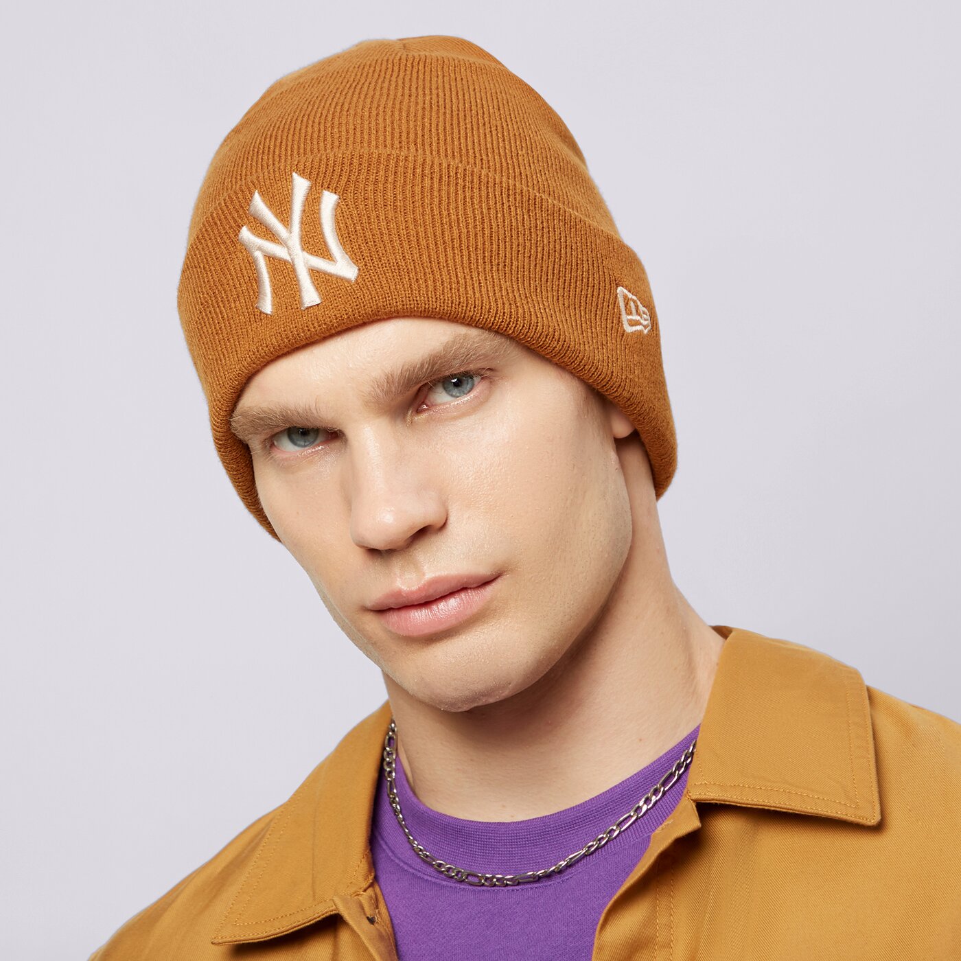 Мъжка зимна шапка NEW ERA ШАПКА LE BEANIE NYY BRW NEW YORK YANKEES 60364360 цвят кафяв
