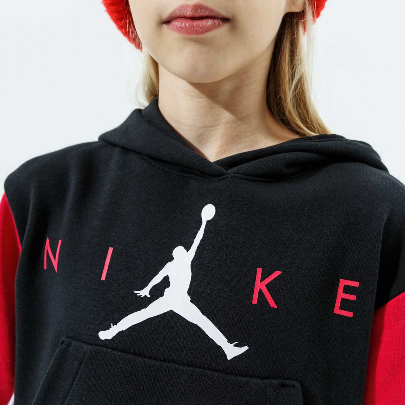 Детски суичър JORDAN СУИТЧЪР С КАЧУЛКА JUMPMAN BY NIKE HOODIE GIRL 45a761-023 цвят черен