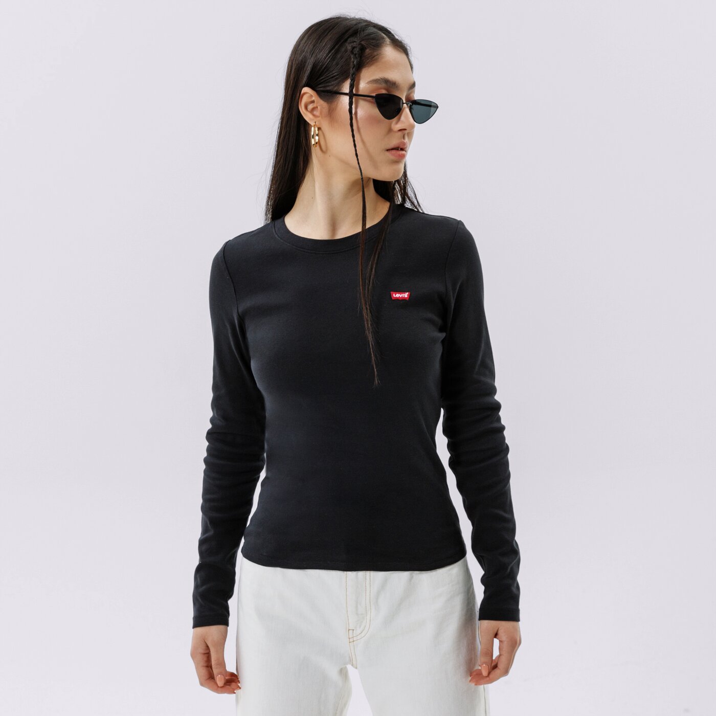 Дамска тениска LEVI'S ТЕНИСКА LS BABY TEE 69555-0014 цвят черен