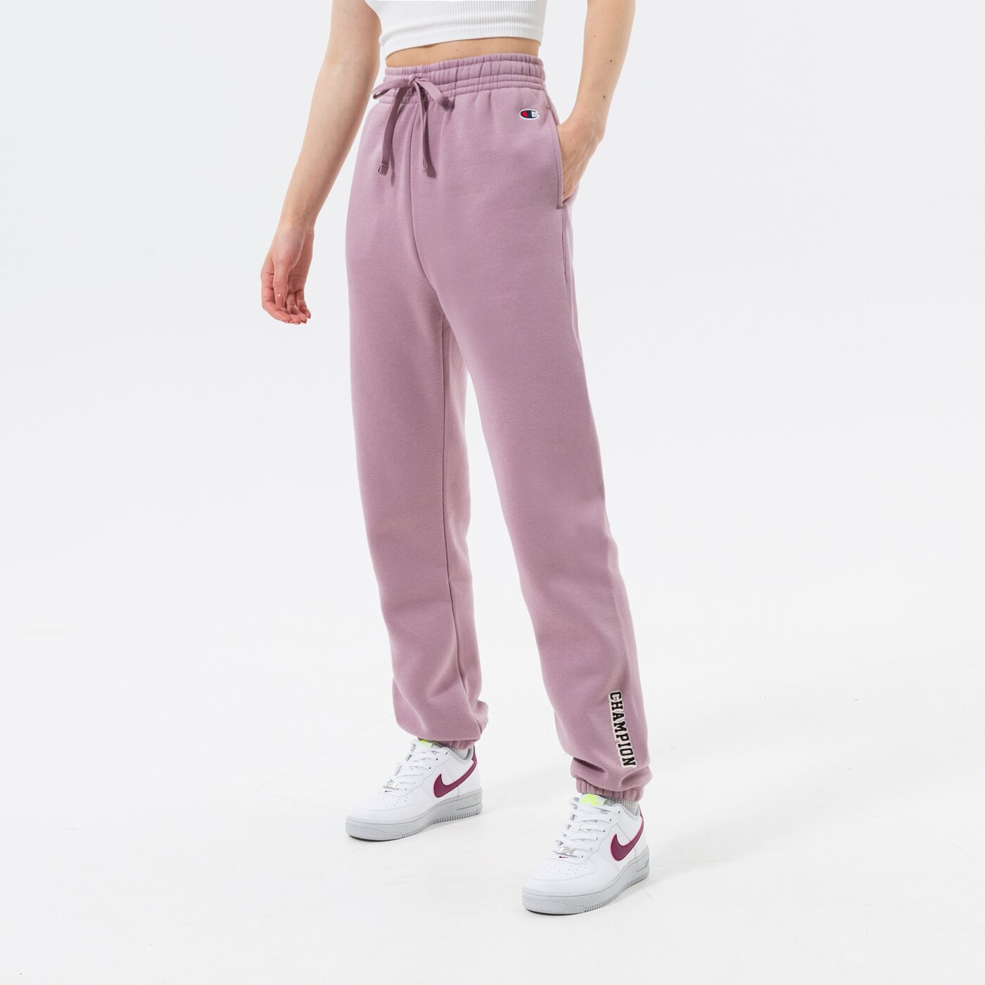 Дамски панталони CHAMPION ПАНТАЛОНИ ELASTIC CUFF PANTS 115445ps162 цвят виолетов