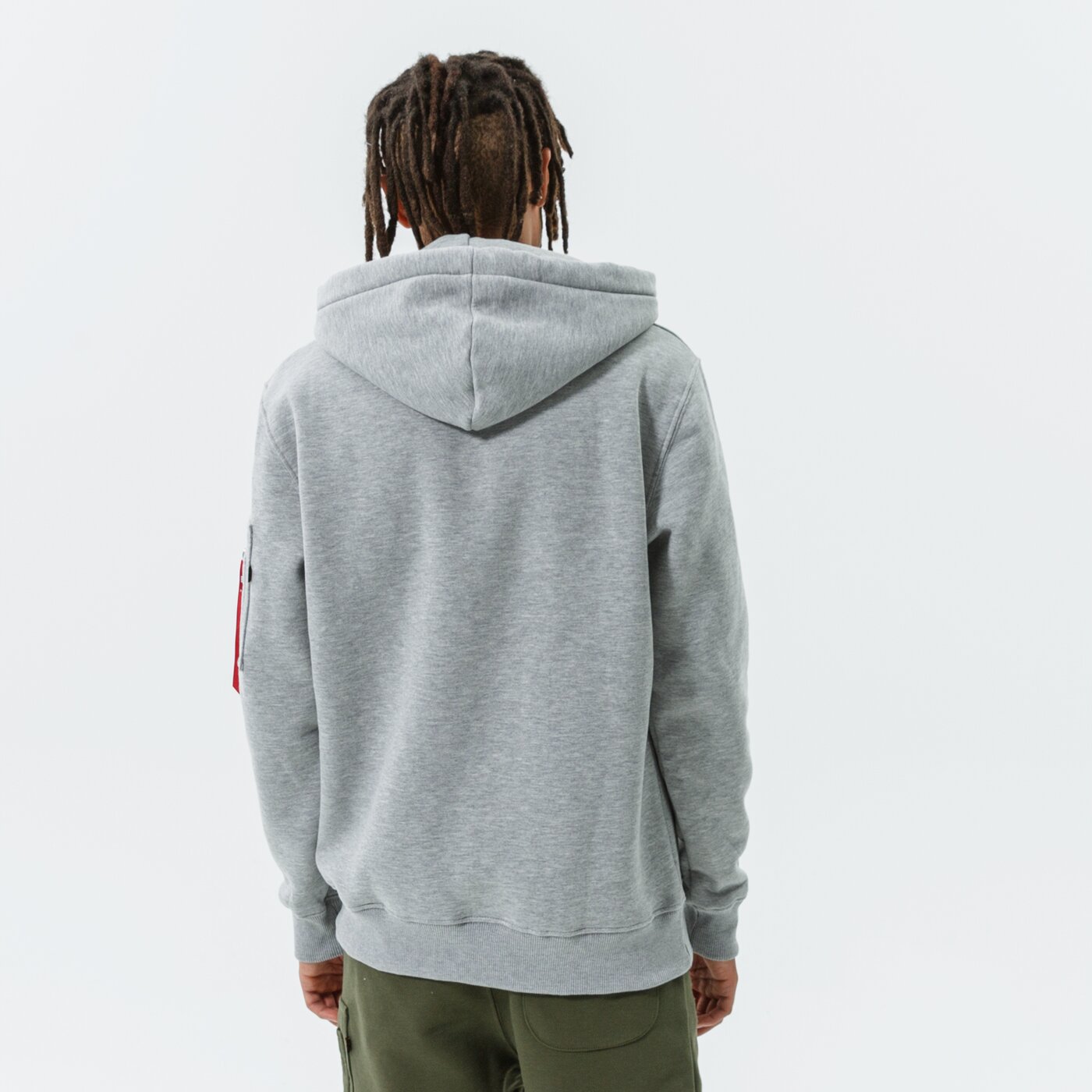 Мъжки суичър ALPHA INDUSTRIES СУИТЧЪР С КАЧУЛКА ALPHA BLOCK LOGO HOODY 118338-17 цвят сив