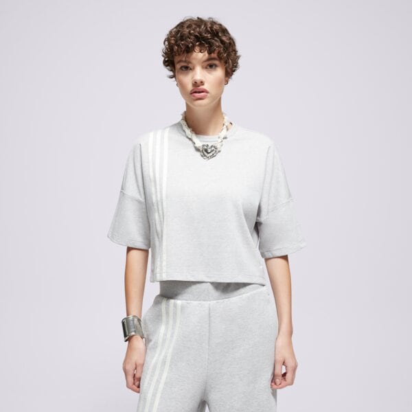 Дамска тениска ADIDAS ТЕНИСКА 3 STRIPES TEE jw3610 цвят сив