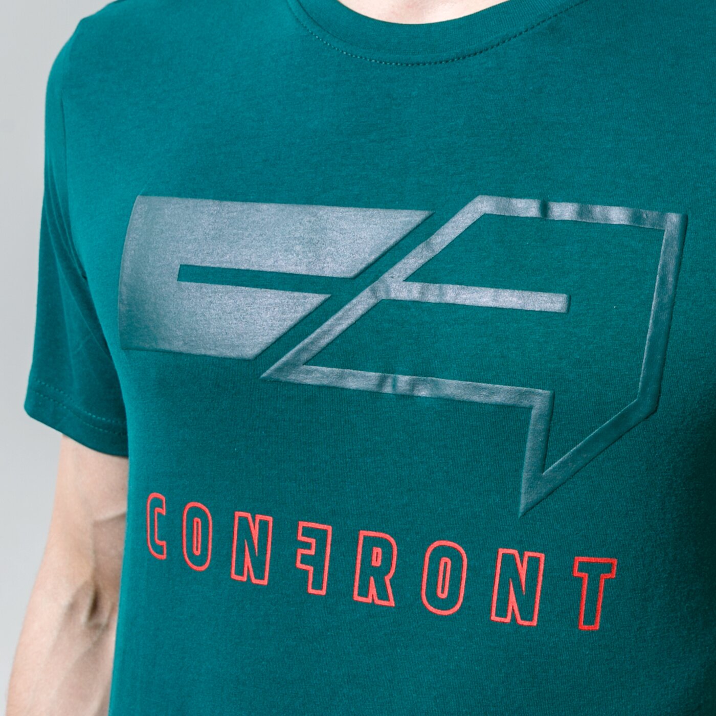 Мъжка тениска CONFRONT ТЕНИСКА BIG LOGO cf320tsm68001 цвят зелен