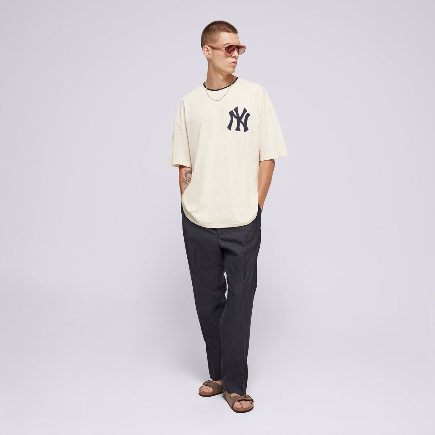 Мъжка тениска NEW ERA ТЕНИСКА WS NYY NEW YORK YANKEES LTCNVY 60564866 цвят бежов