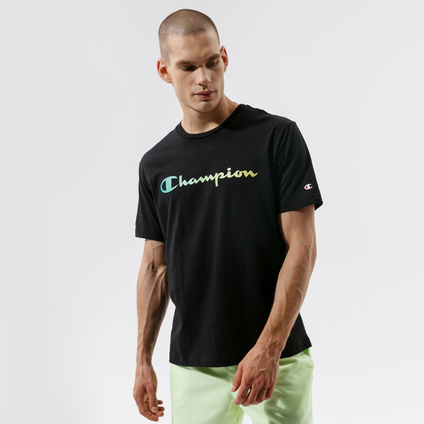 Мъжка тениска CHAMPION ТЕНИСКА CREWNECK ТЕНИСКА 215791kk001 цвят черен