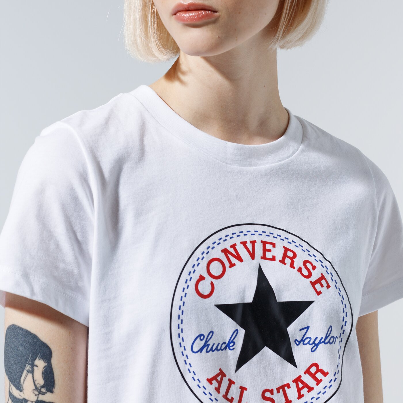 Дамска тениска CONVERSE ТЕНИСКА CHUCK PATCH NOVA TEE 10017759-a04 цвят бял