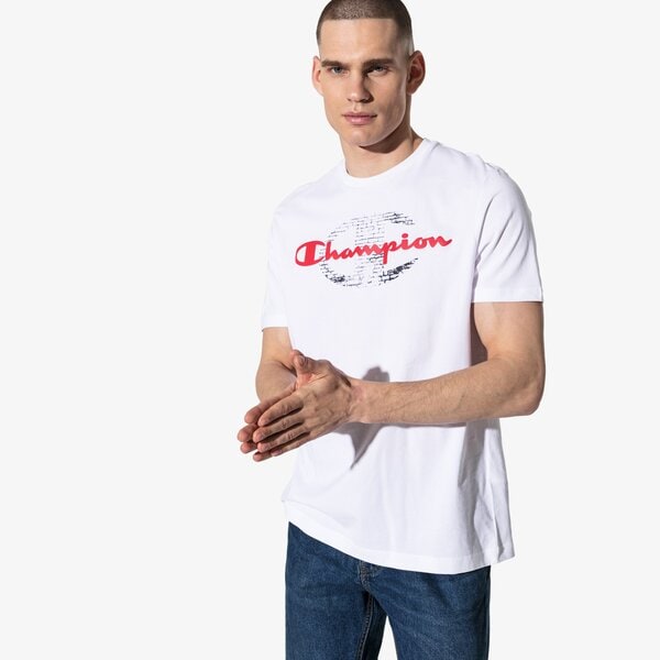 Мъжка тениска CHAMPION ТЕНИСКА SS BIG LOGO ТЕНИСКА chz191186-006 цвят бял