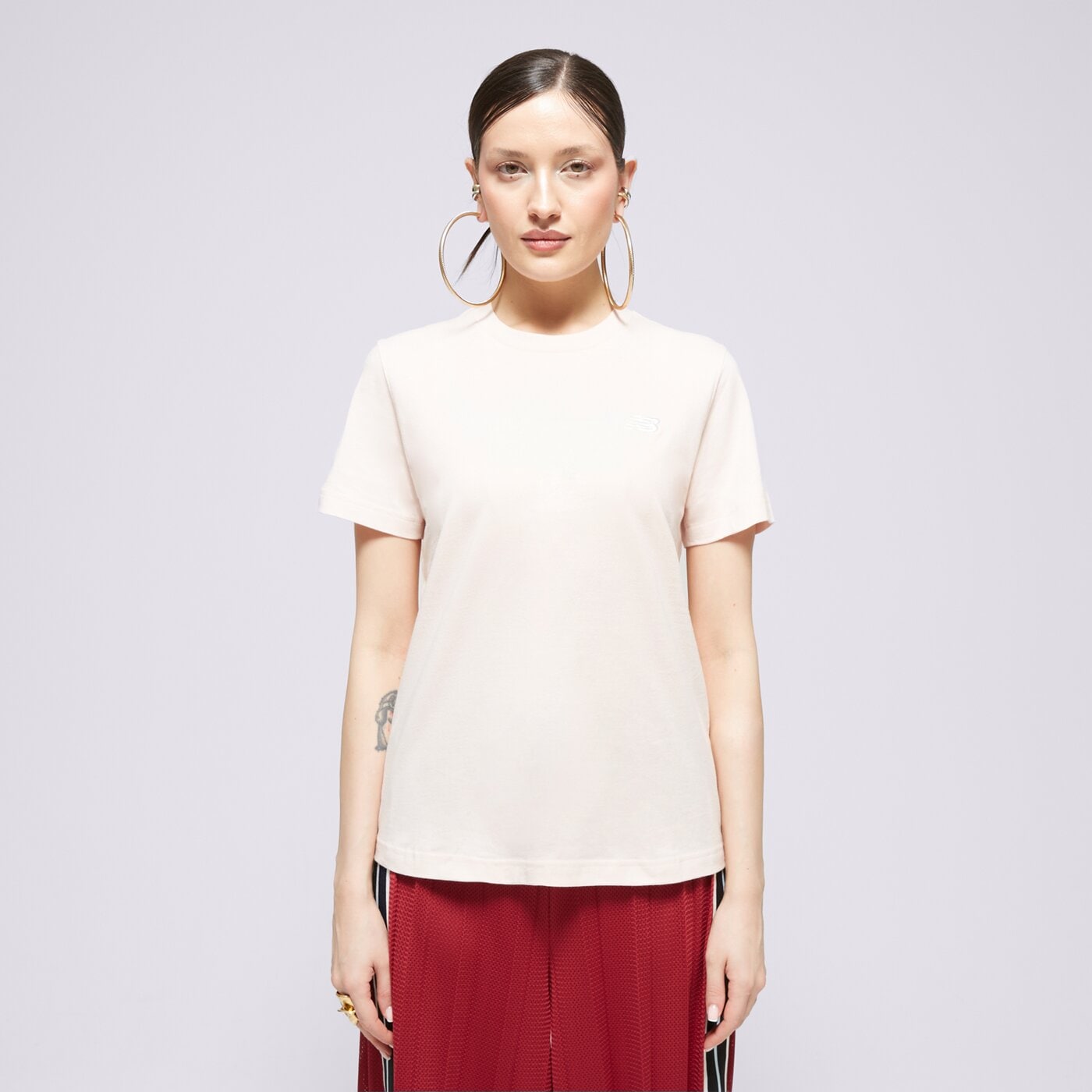 Дамска тениска NEW BALANCE ТЕНИСКА JERSEY SMALL LOGO wt41509ouk цвят розов