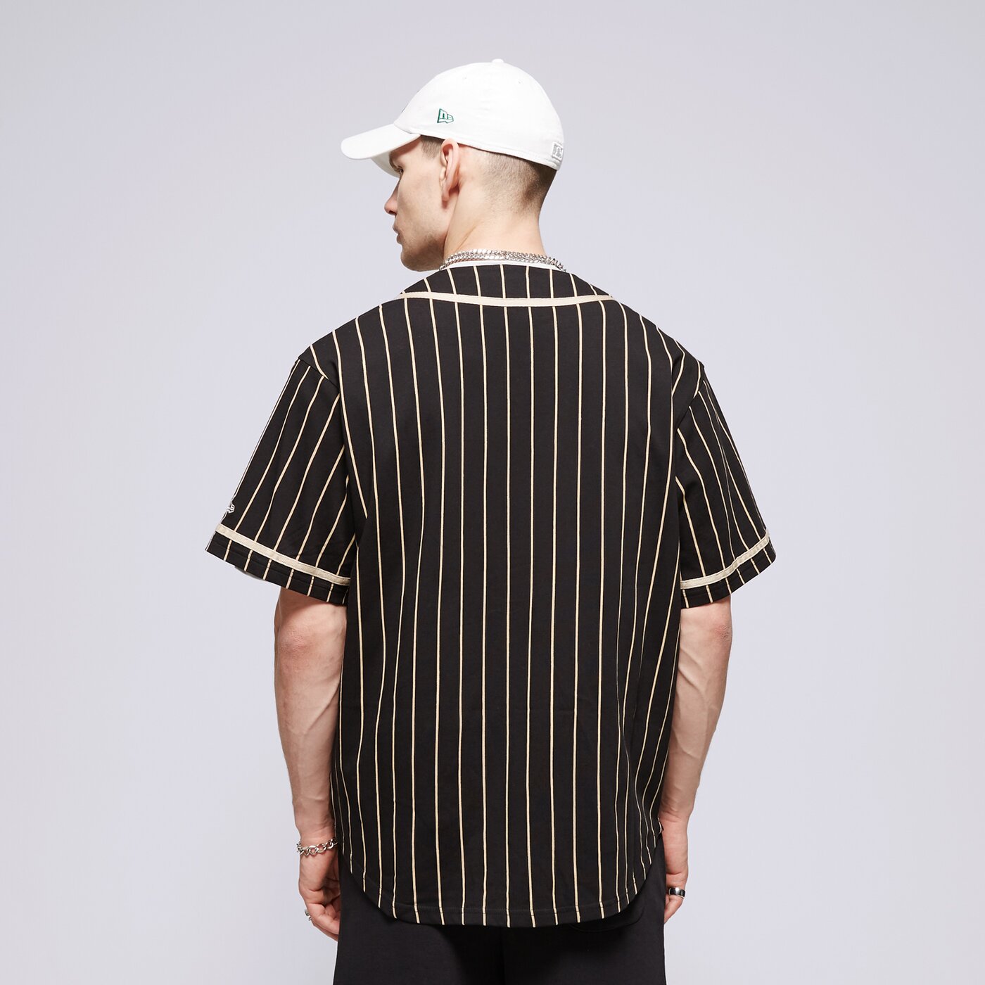 Мъжка тениска NEW ERA ТЕНИСКА NE PINSTRIPE JERSEY NONE 60435420 цвят черен
