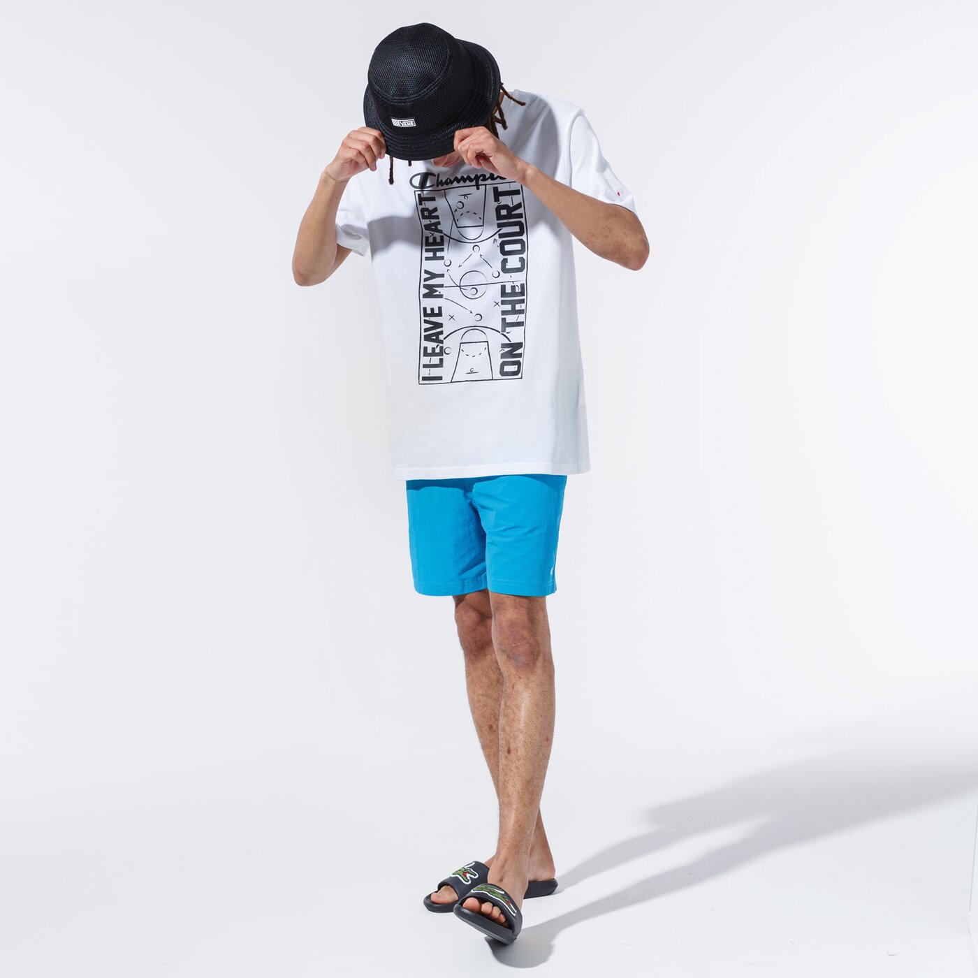 Мъжки къси панталони CHAMPION ШОРТИ BASIC SWIM SHORTS 215498bs030 цвят син