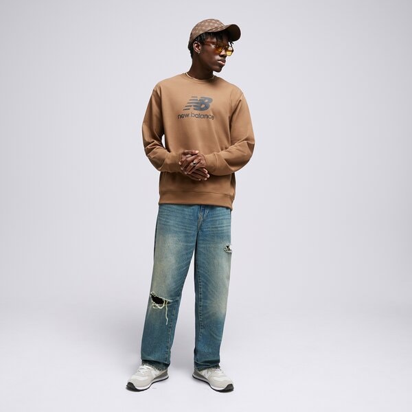 Мъжки суичър NEW BALANCE СУИТЧЪР ESSENTIALS STACKED LOGO mt31538dhe цвят кафяв