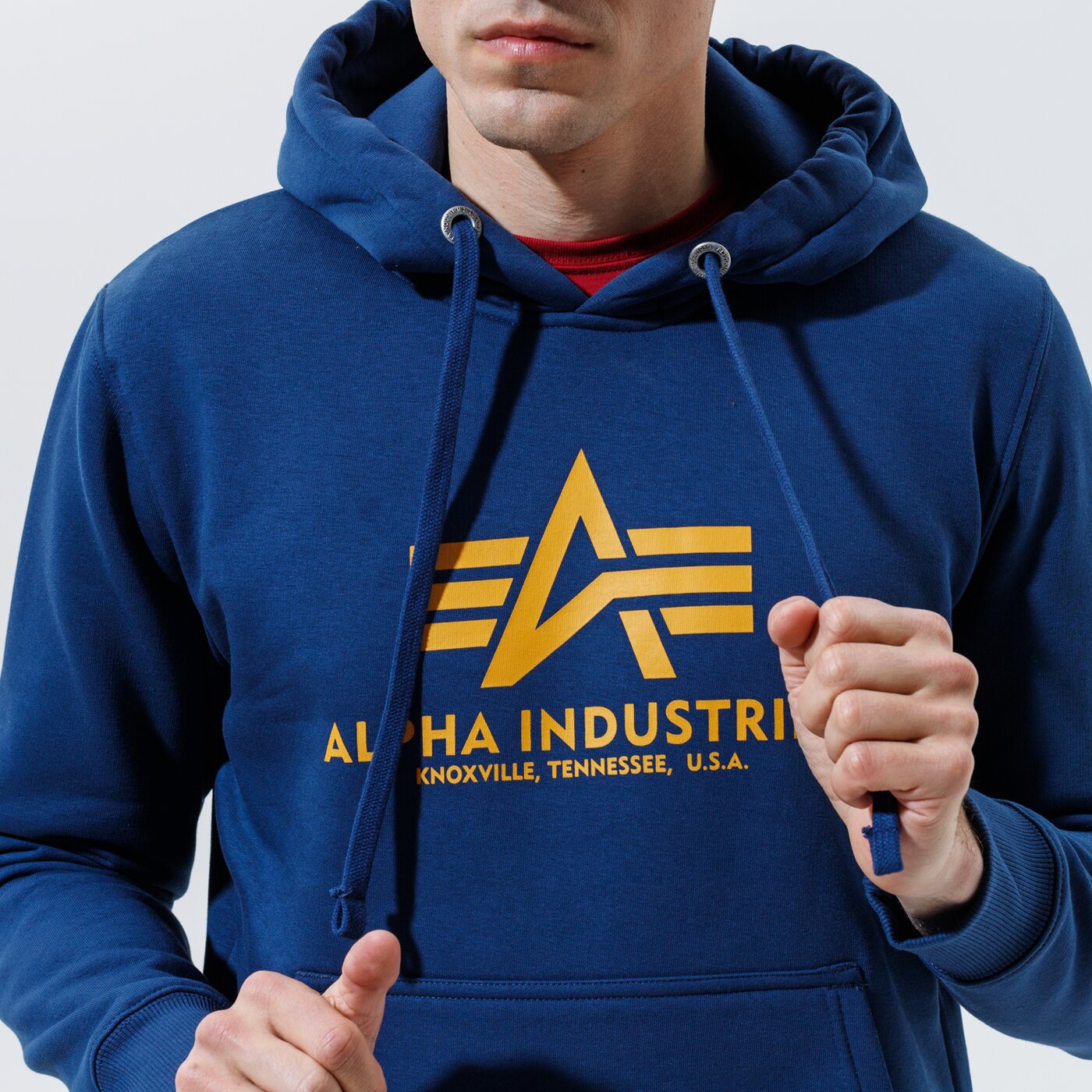 Мъжки суичър ALPHA INDUSTRIES СУИТЧЪР С КАЧУЛКА BASIC HOODY 178312-463 цвят тъмносин