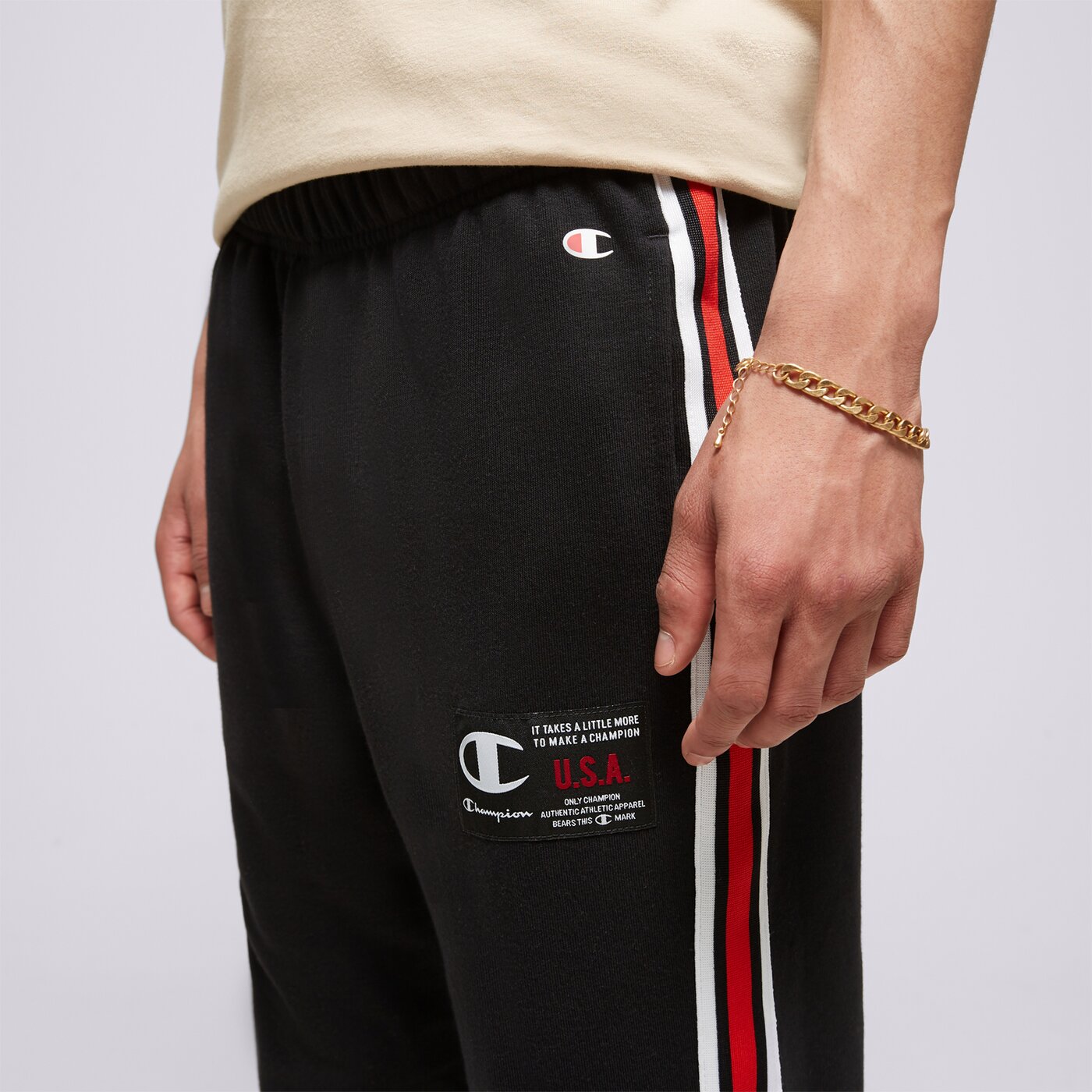 Мъжки панталони CHAMPION ПАНТАЛОНИ RIB CUFF PANTS 218767kk001 цвят черен