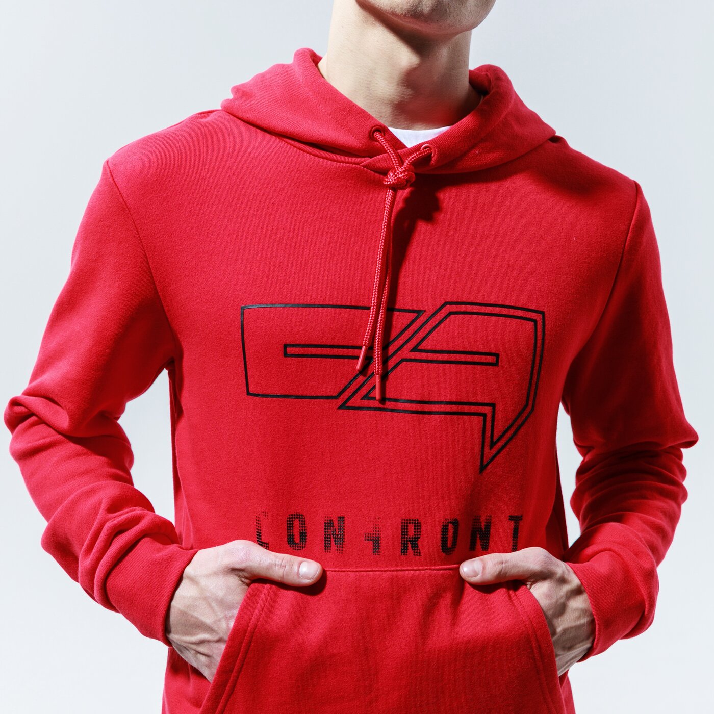 Мъжки суичър CONFRONT СУИТЧЪР С КАЧУЛКА BIG LOGO HOODY cf320blm38003 цвят червен