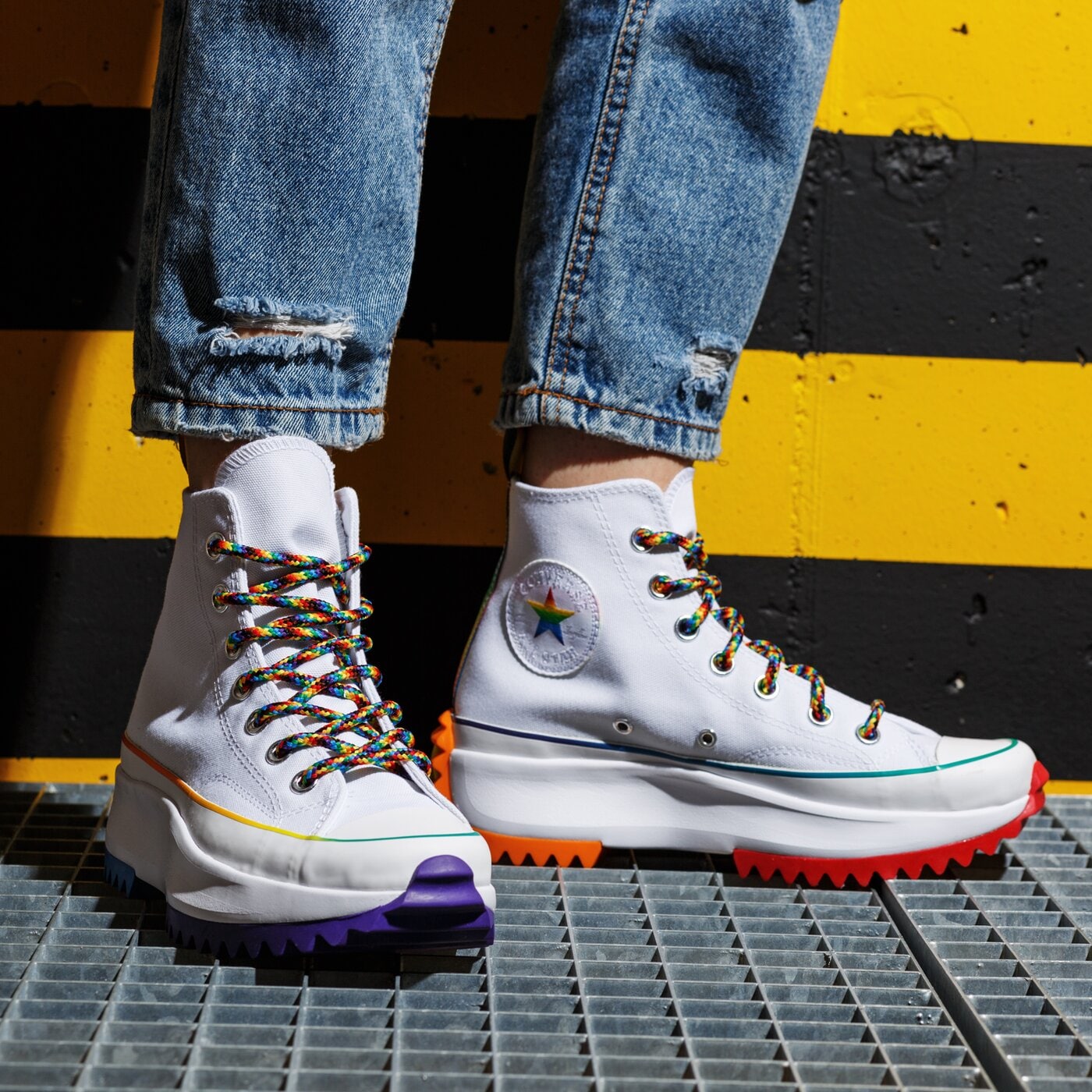 Дамски маратонки CONVERSE RUN STAR HIKE 170824c цвят бял