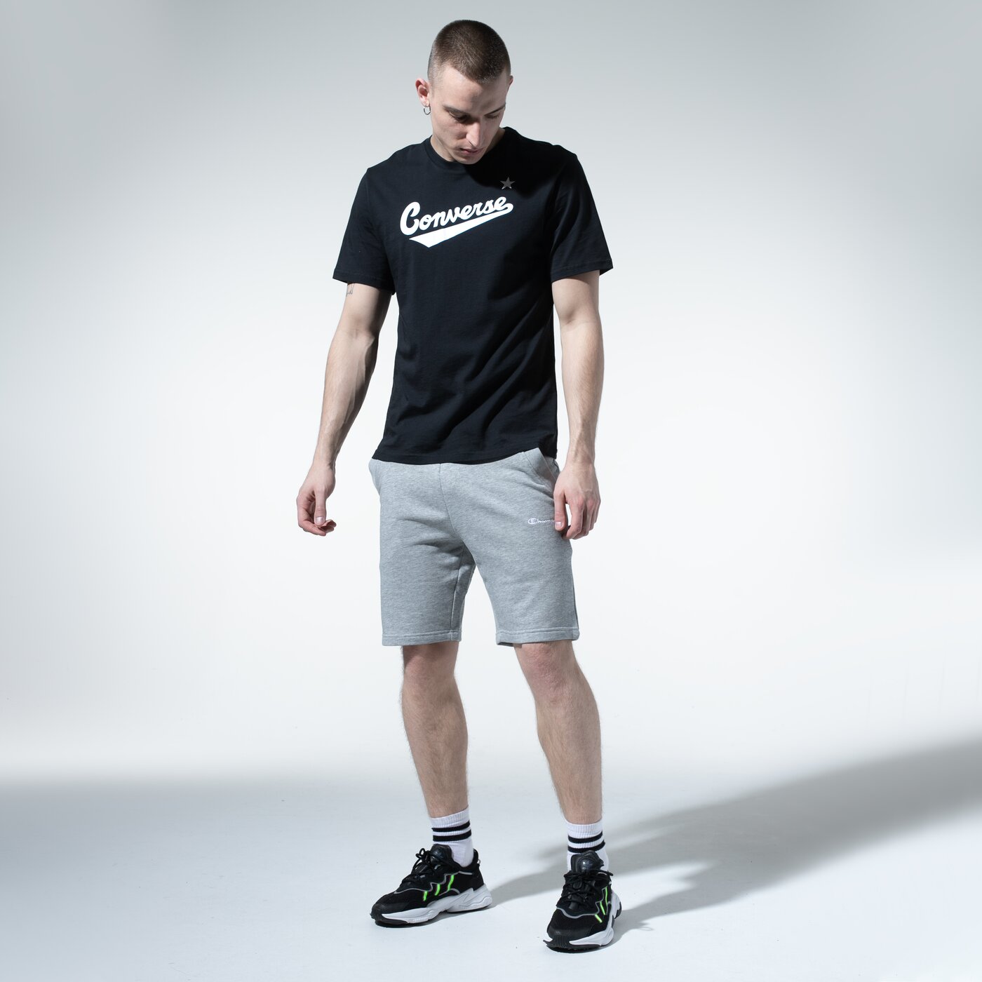 Мъжки къси панталони CHAMPION ШОРТИ BASIC SHORTS 214539em006 цвят сив