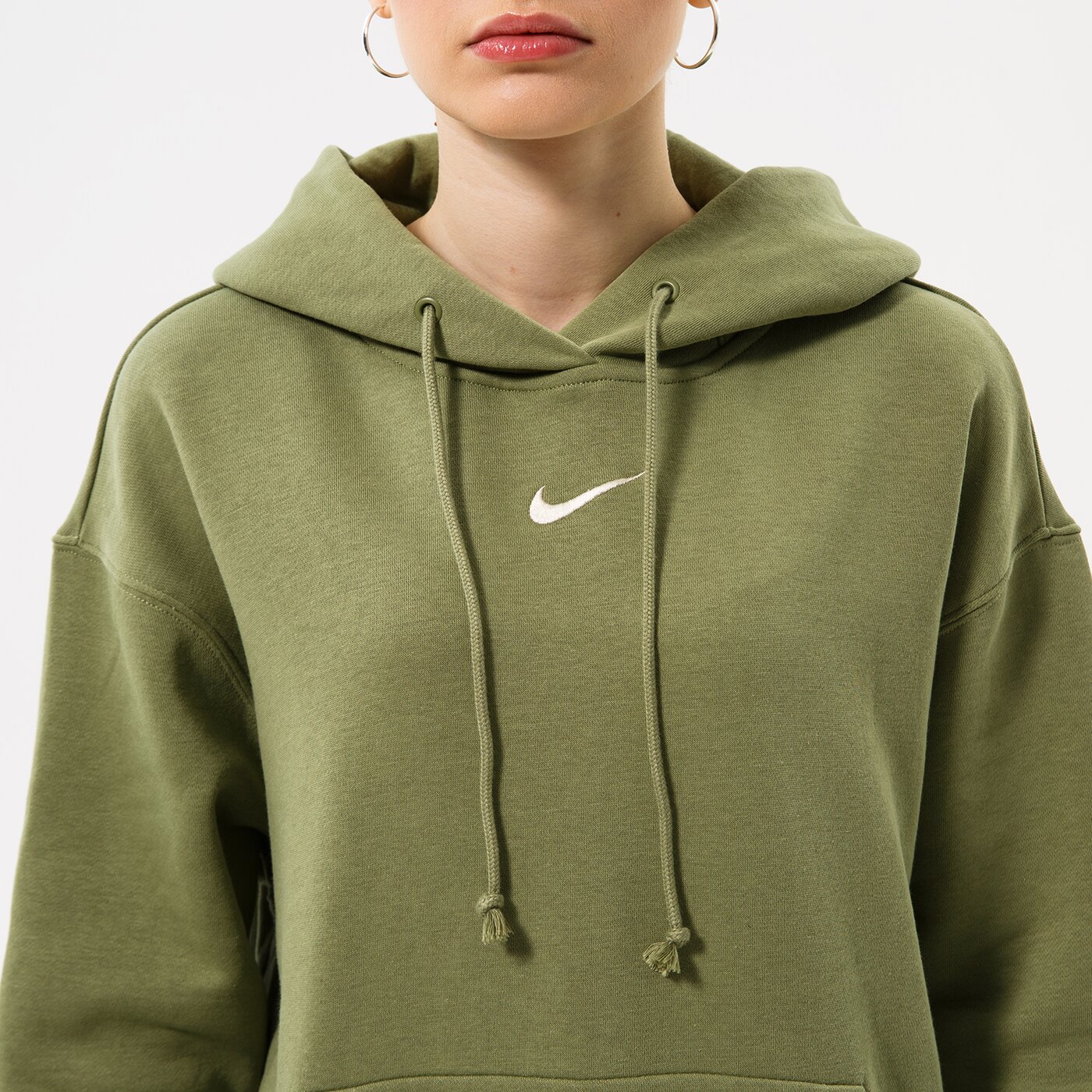 Дамски суичър NIKE СУИТЧЪР С КАЧУЛКА W NSW PHNX FLC OS PO HOODIE dq5860-334 цвят зелен
