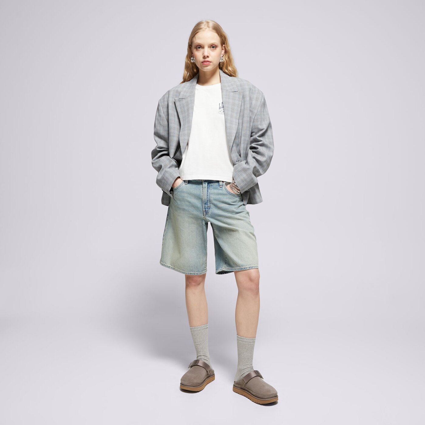 Дамски къси панталони LEVI'S ШОРТИ BAGGY DAD JORT 000mj-0002 цвят син