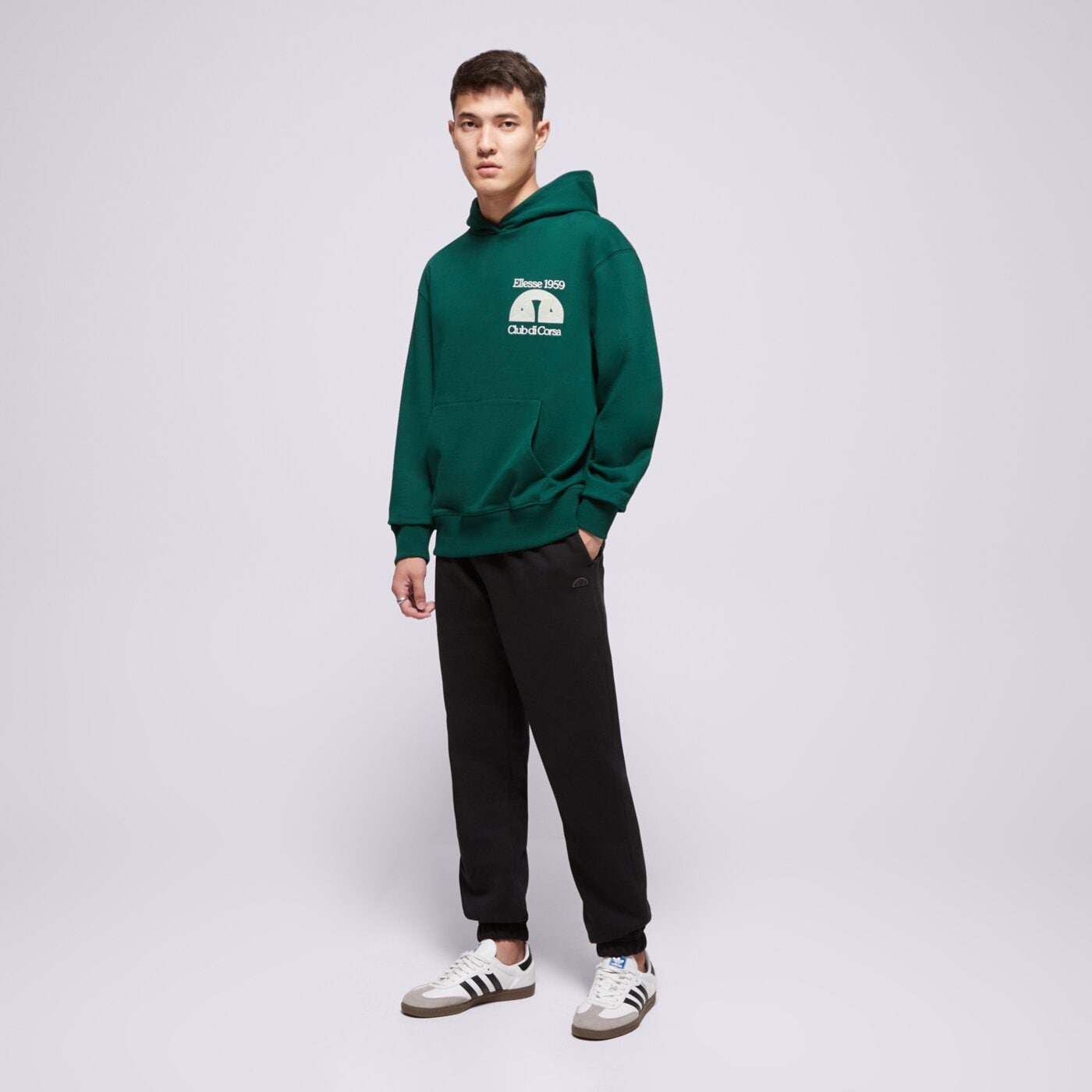 Мъжки суичър ELLESSE СУИТЧЪР С КАЧУЛКА CLUB DI CORSA DGREEN HOODIE shb23148502 цвят зелен
