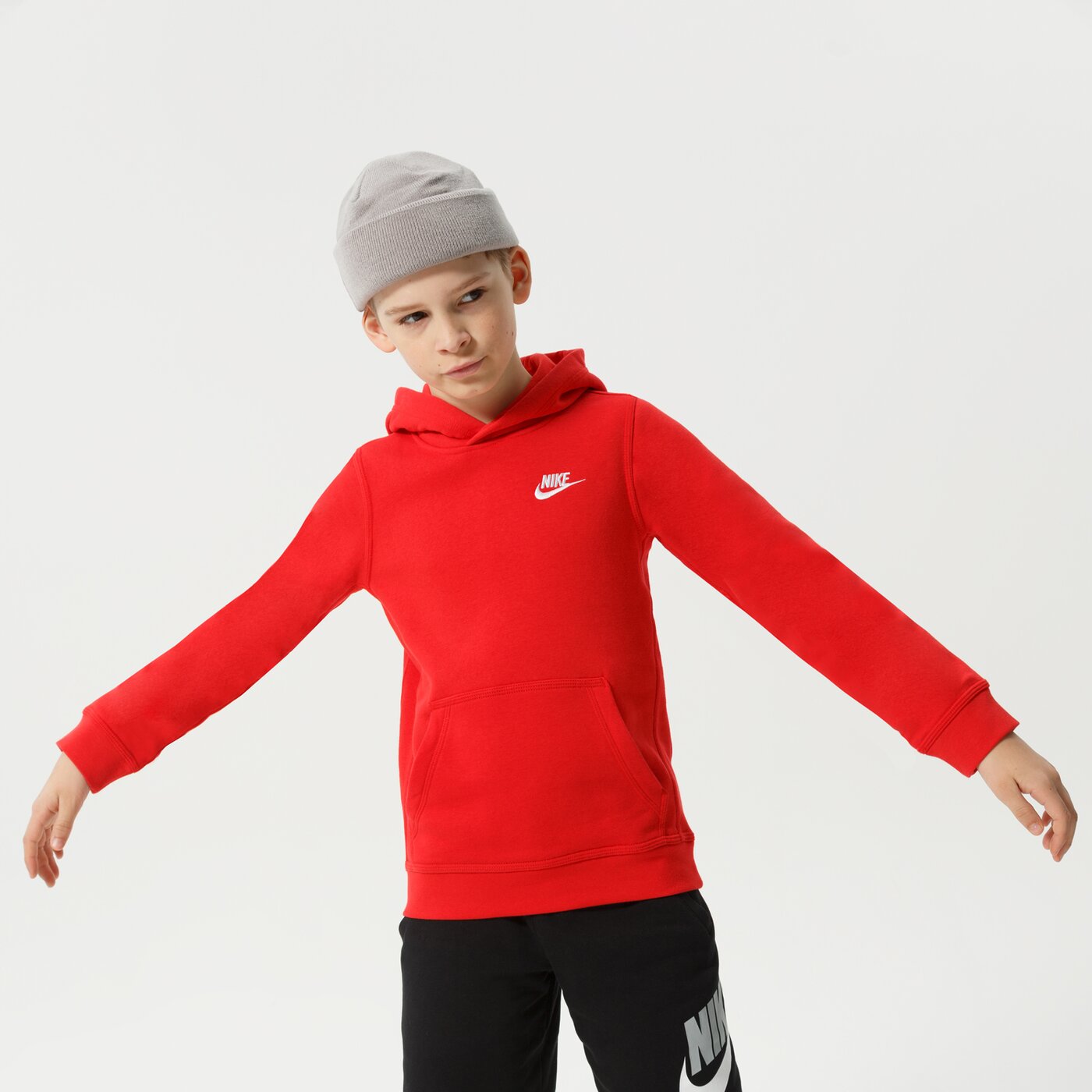 Детски суичър NIKE FRANCHISE OVERHEAD HOODIE JUNIOR SWEATSHIRT bv3757-657 цвят червен