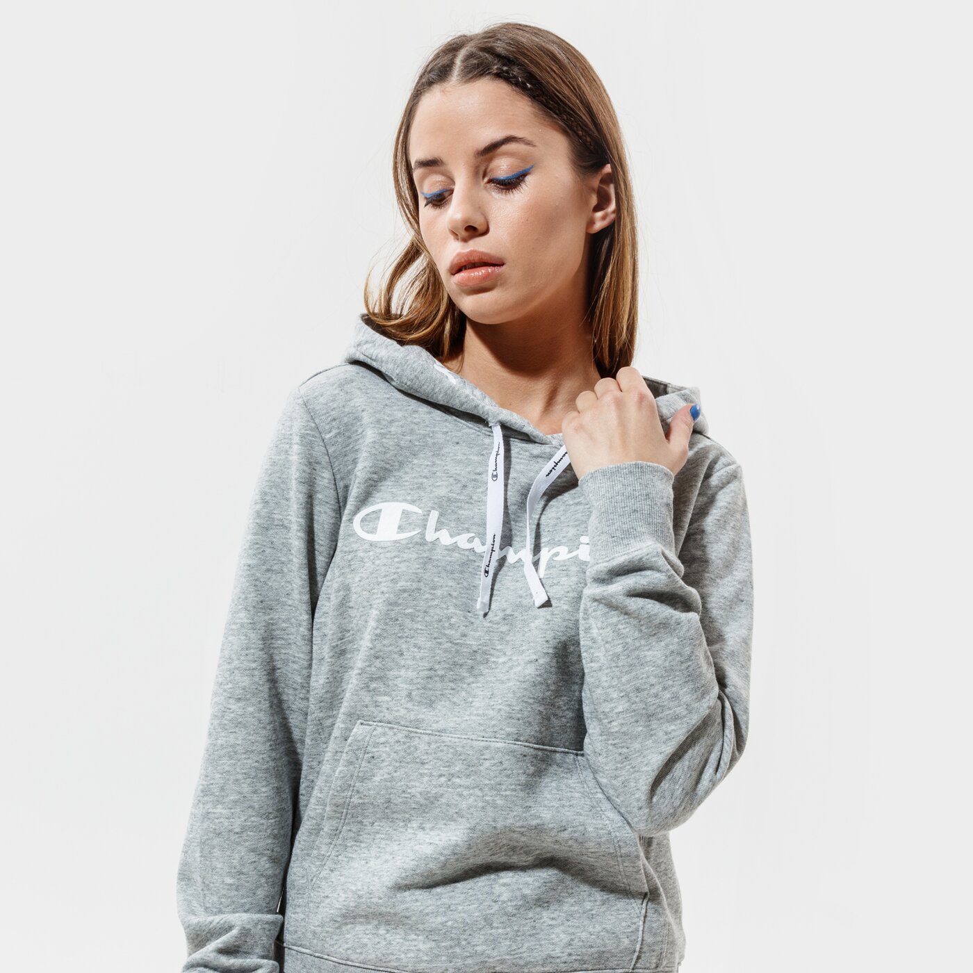 Дамски суичър CHAMPION СУИТЧЪР С КАЧУЛКА HOODED SWEATSHIRT 112580em029 цвят сив