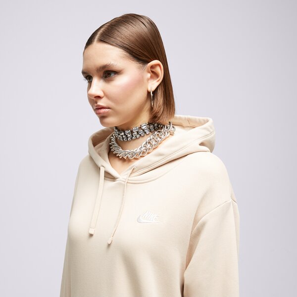 Дамски суичър NIKE СУИТЧЪР С КАЧУЛКА W NSW CLUB FLC SIZE+ dv5092-126 цвят бежов