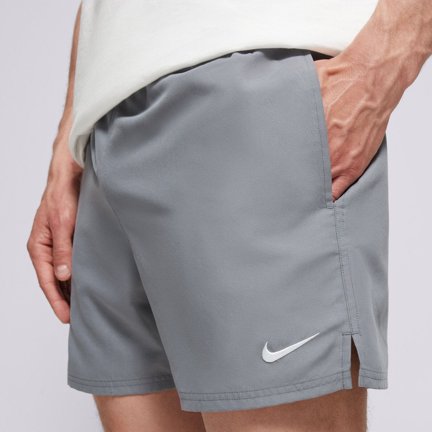 Мъжки къси панталони NIKE SWIM ШОРТИ NIKE ESSENTIAL 5" SHORTS nessf560-051 цвят сив