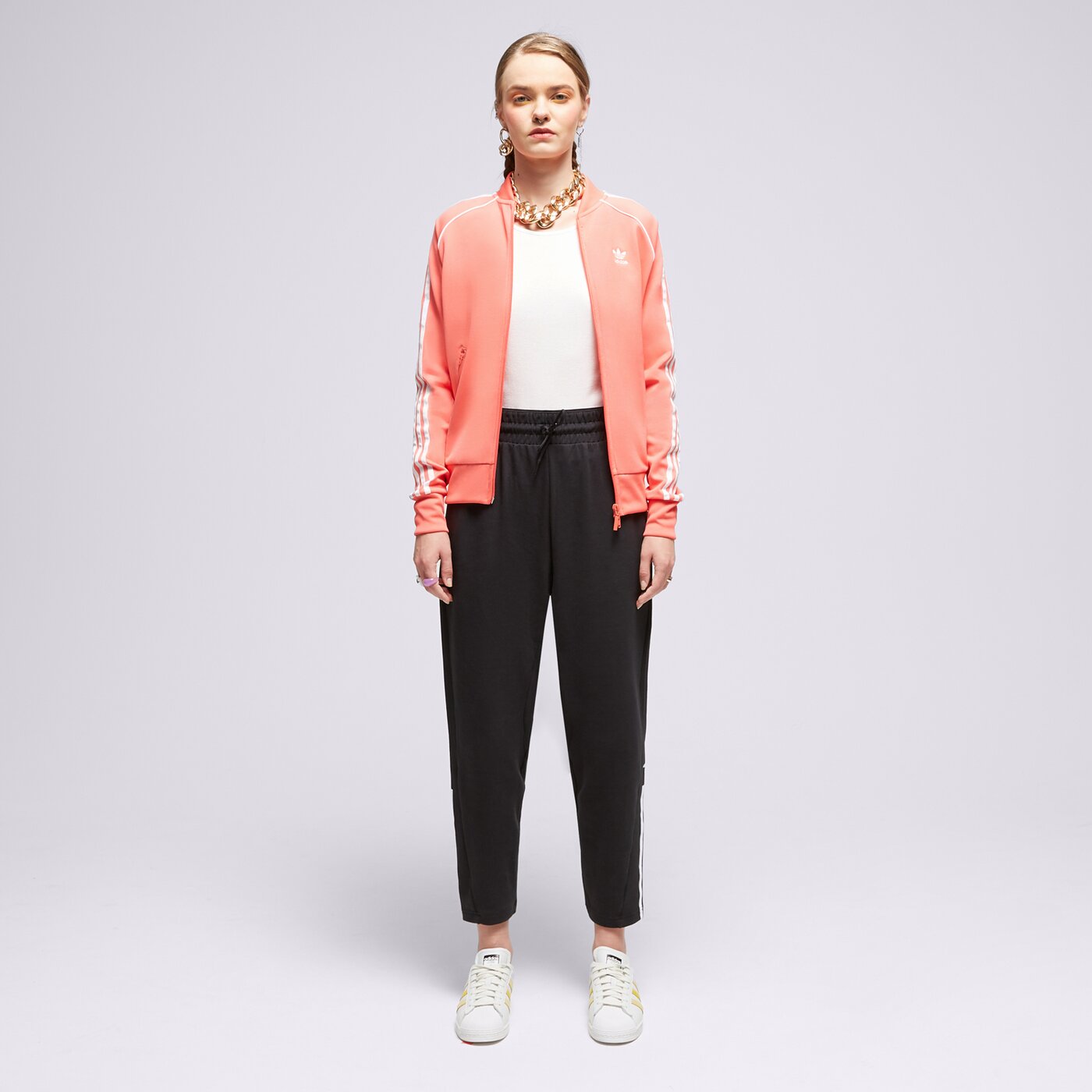 Дамски суичър ADIDAS СУИТЧЪР СЪС ЗАКОПЧАВАНЕ SST TRACKТОП PB he9564 цвят оранжев