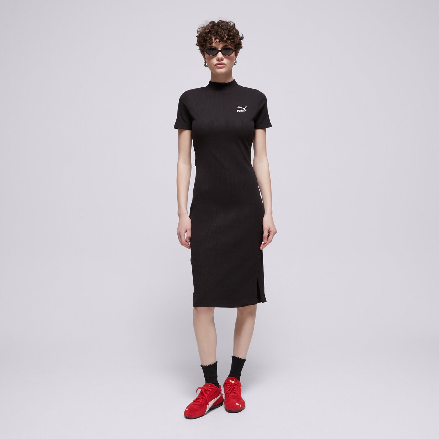 Дамски PUMA РОКЛЯ CLASSICS RIBBED 62425601 цвят черен