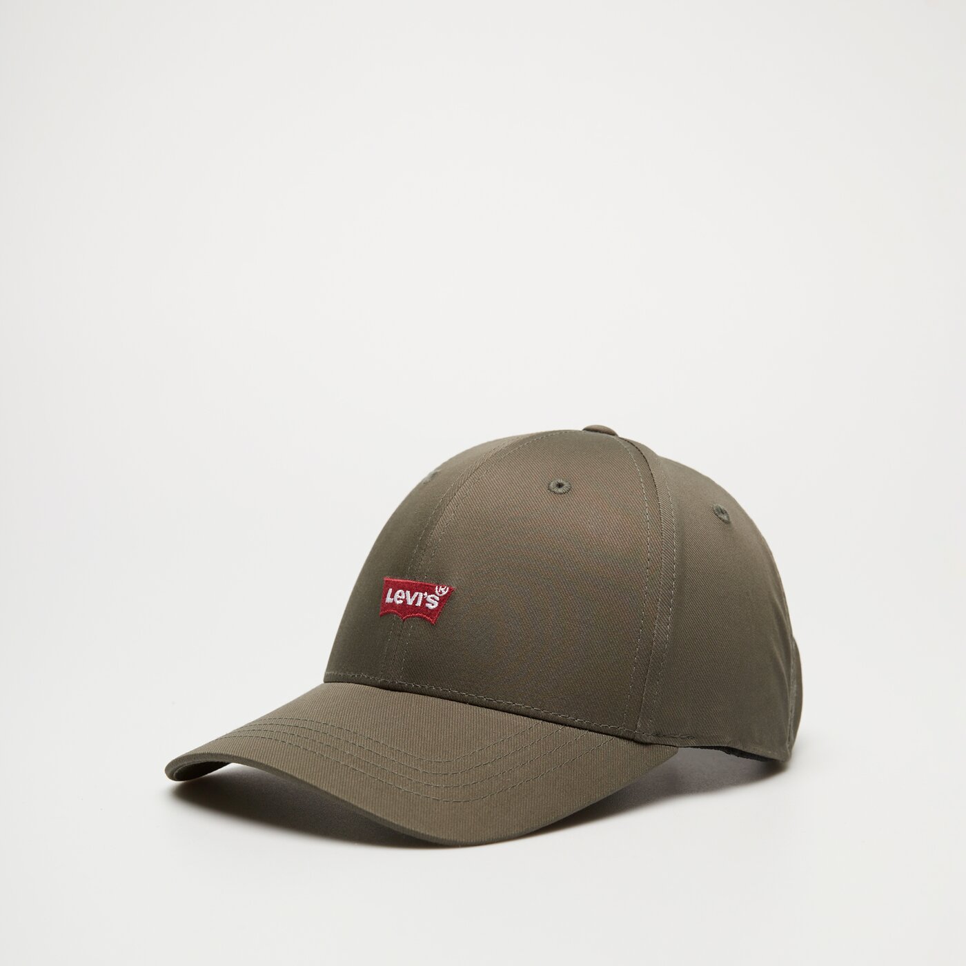Дамска шапка с козирка LEVI'S ШАПКА HOUSEMARK FLEXFIT CAP d7723-0005 цвят зелен