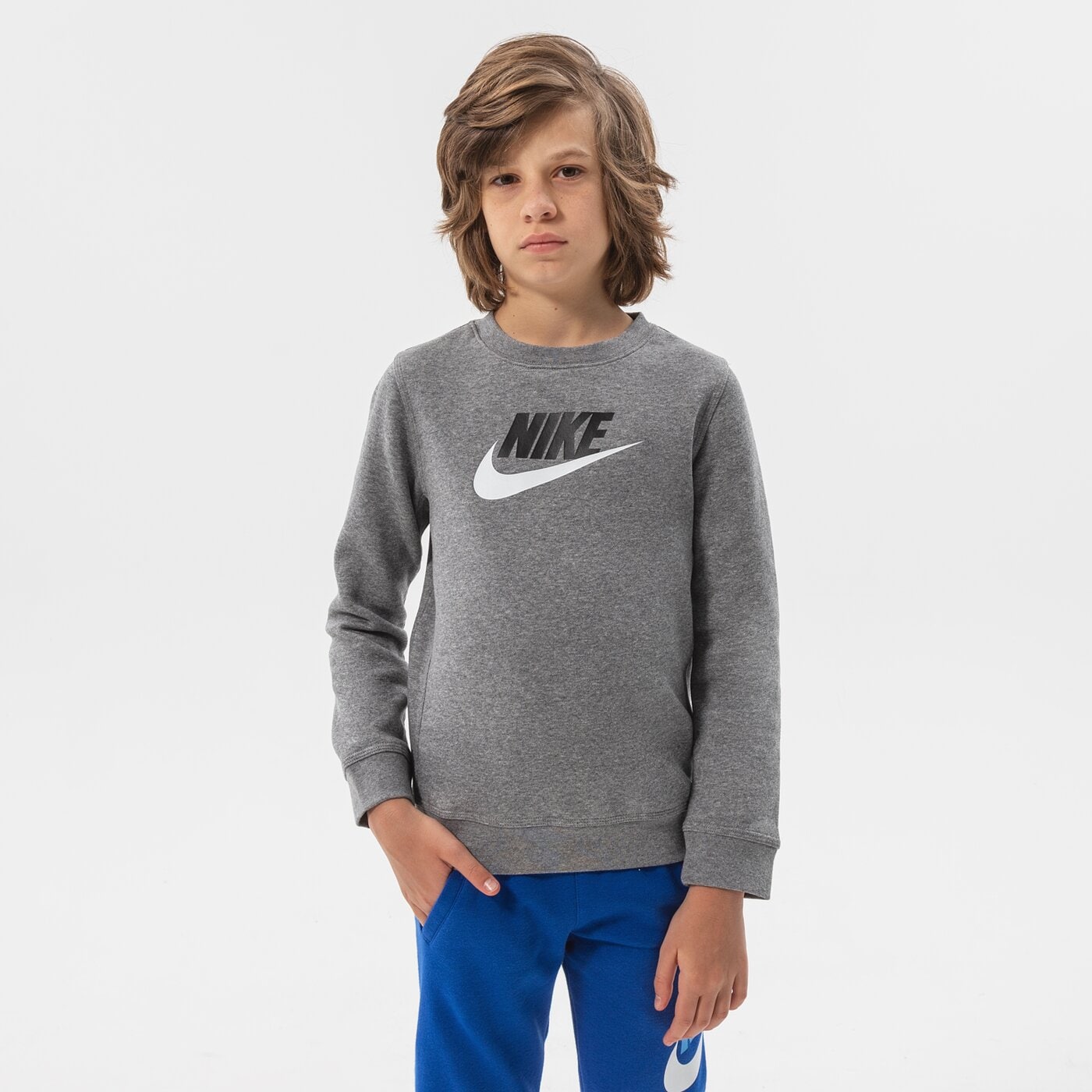 Детски суичър NIKE СУИТЧЪР SPORTSWEAR CLUB FLEECE BOY cv9297-092 цвят сив