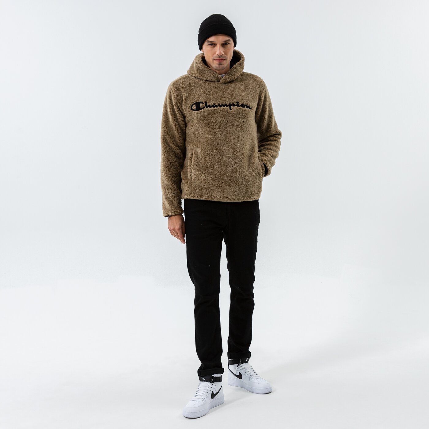 Мъжки суичър CHAMPION СУИТЧЪР С КАЧУЛКА HOODED ТОП 214973gs044 цвят каки