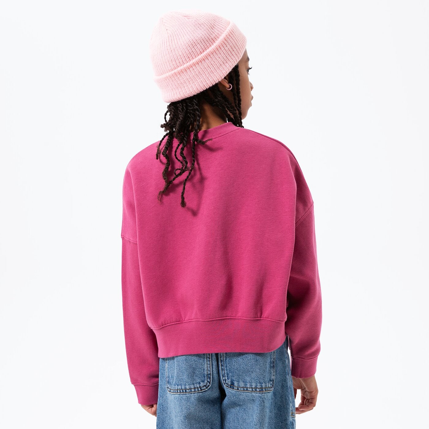 Детски суичър NIKE GIRLS' TREND FLEECE CREW SWEATSHIRT GIRL dv2563-633 цвят виолетов