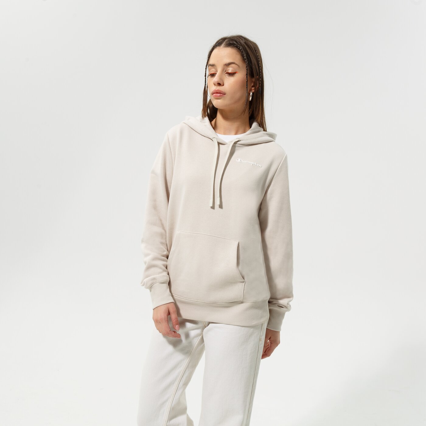 Дамски суичър CHAMPION СУИТЧЪР С КАЧУЛКА HOODED SWEATSHIRT 114859ms014 цвят бежов