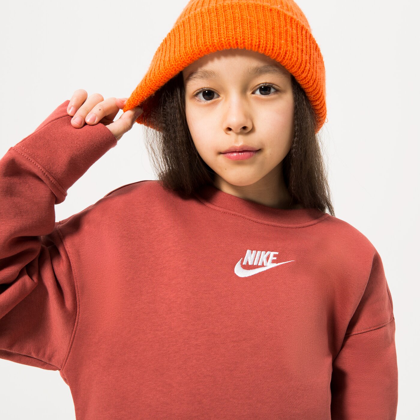 Детски суичър NIKE СУИТЧЪР SPORTSWEAR CLUB FLEECE CREW GIRL dd7473-691 цвят розов