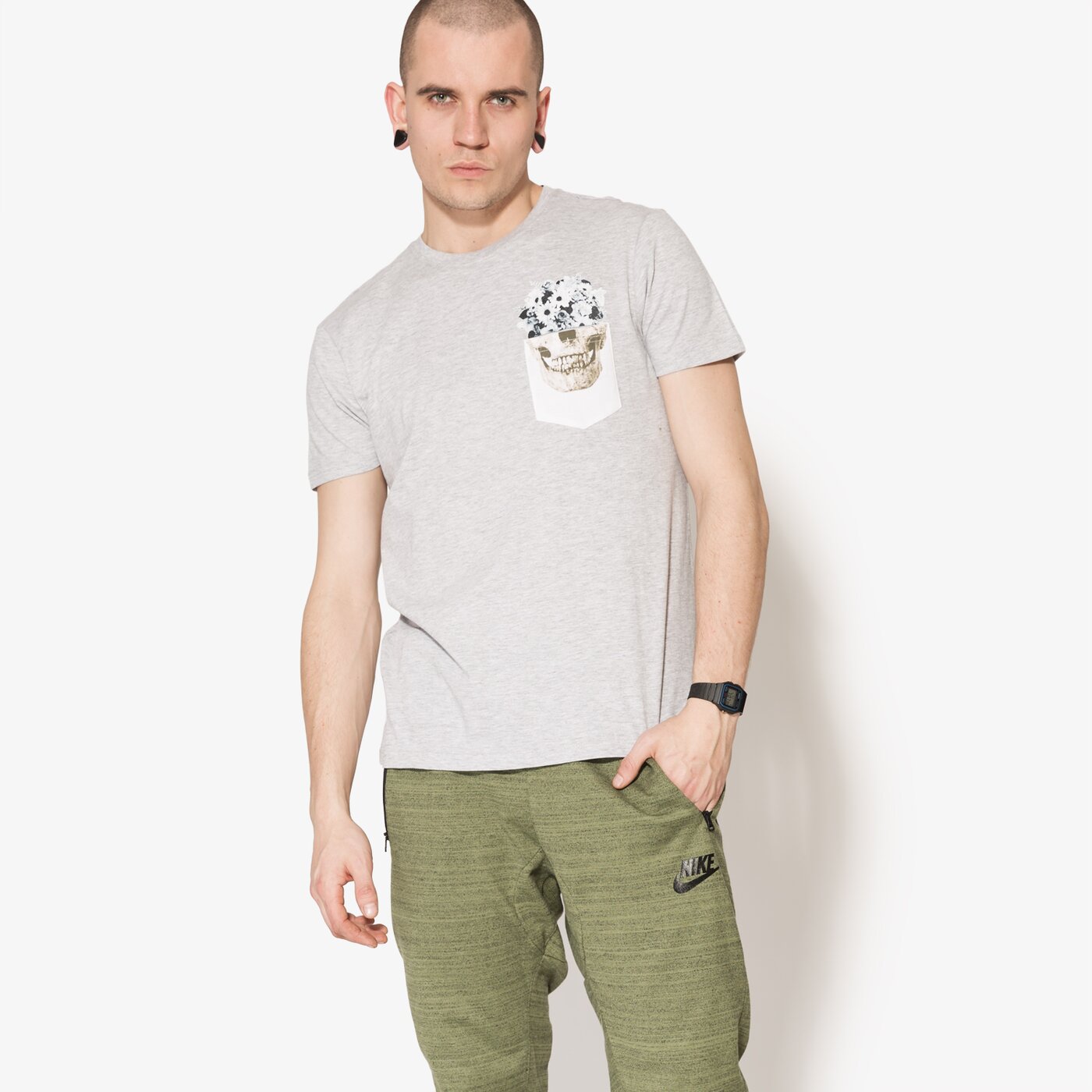 Мъжка тениска CONFRONT ТЕНИСКА SS SKULL cf17tsm62001 цвят сив