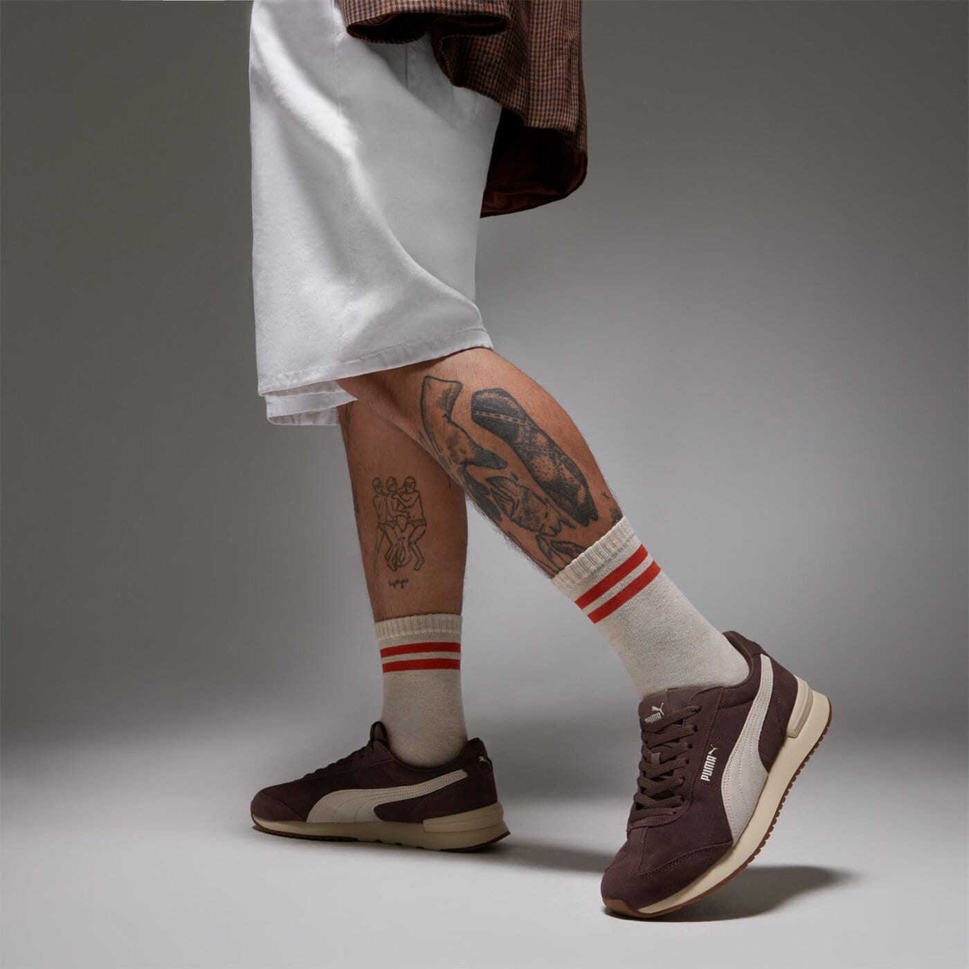 Мъжки маратонки PUMA R78 WIND SD 40266005 цвят кафяв