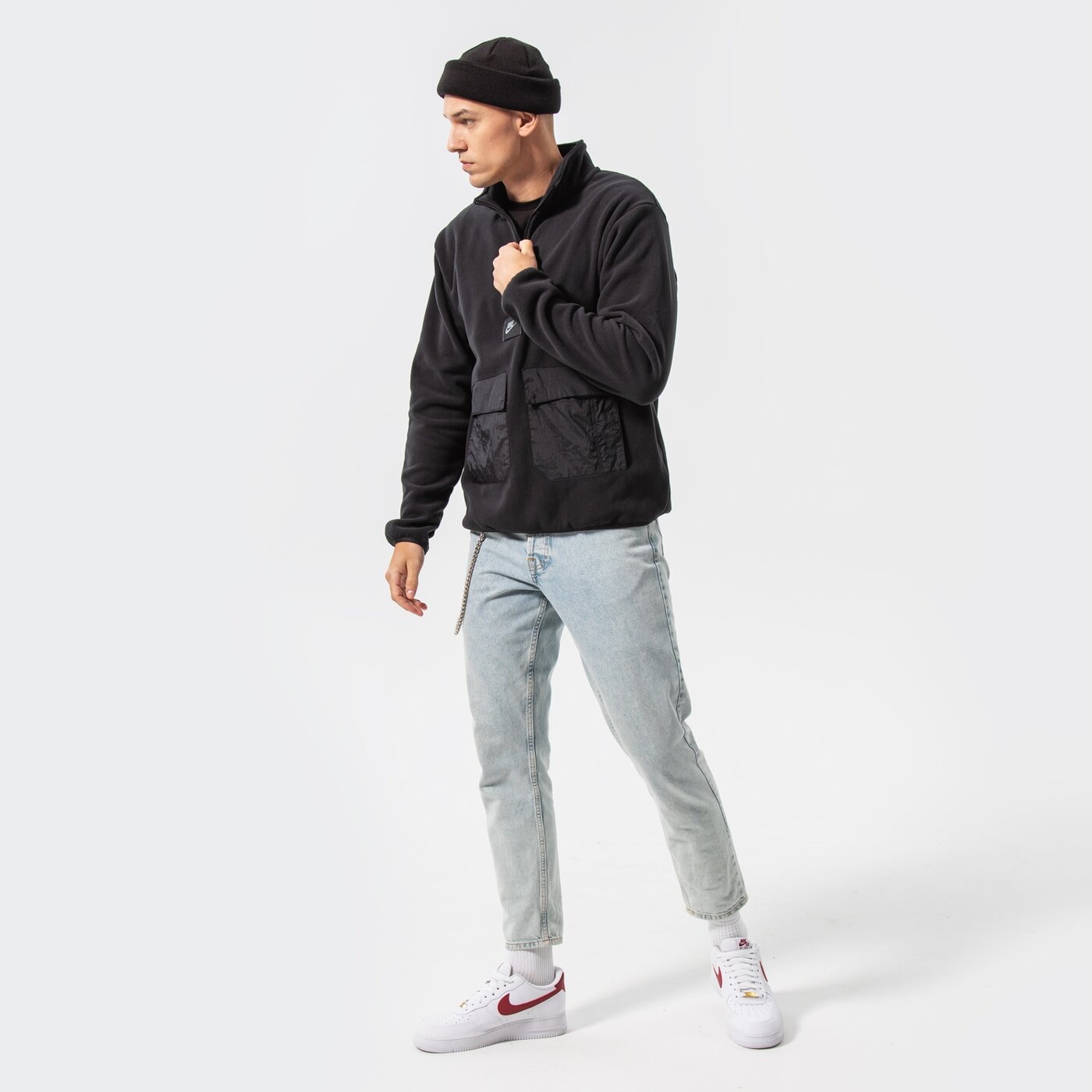 Мъжки суичър NIKE ПОЛАР M NSW SPU TF ПОЛАР FLC HZ ТОП do2638-010 цвят черен