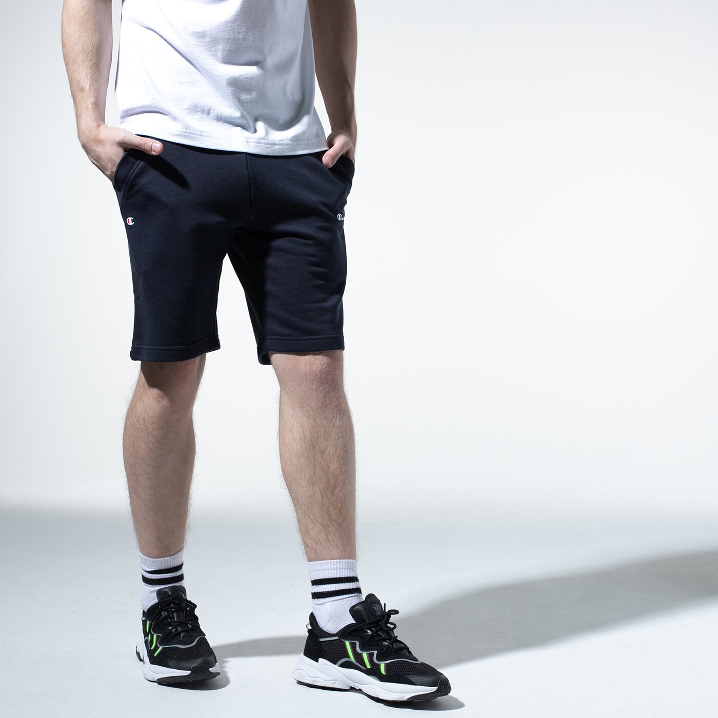 Мъжки къси панталони CHAMPION ШОРТИ LOGO SHORTS 215497bs501 цвят тъмносин