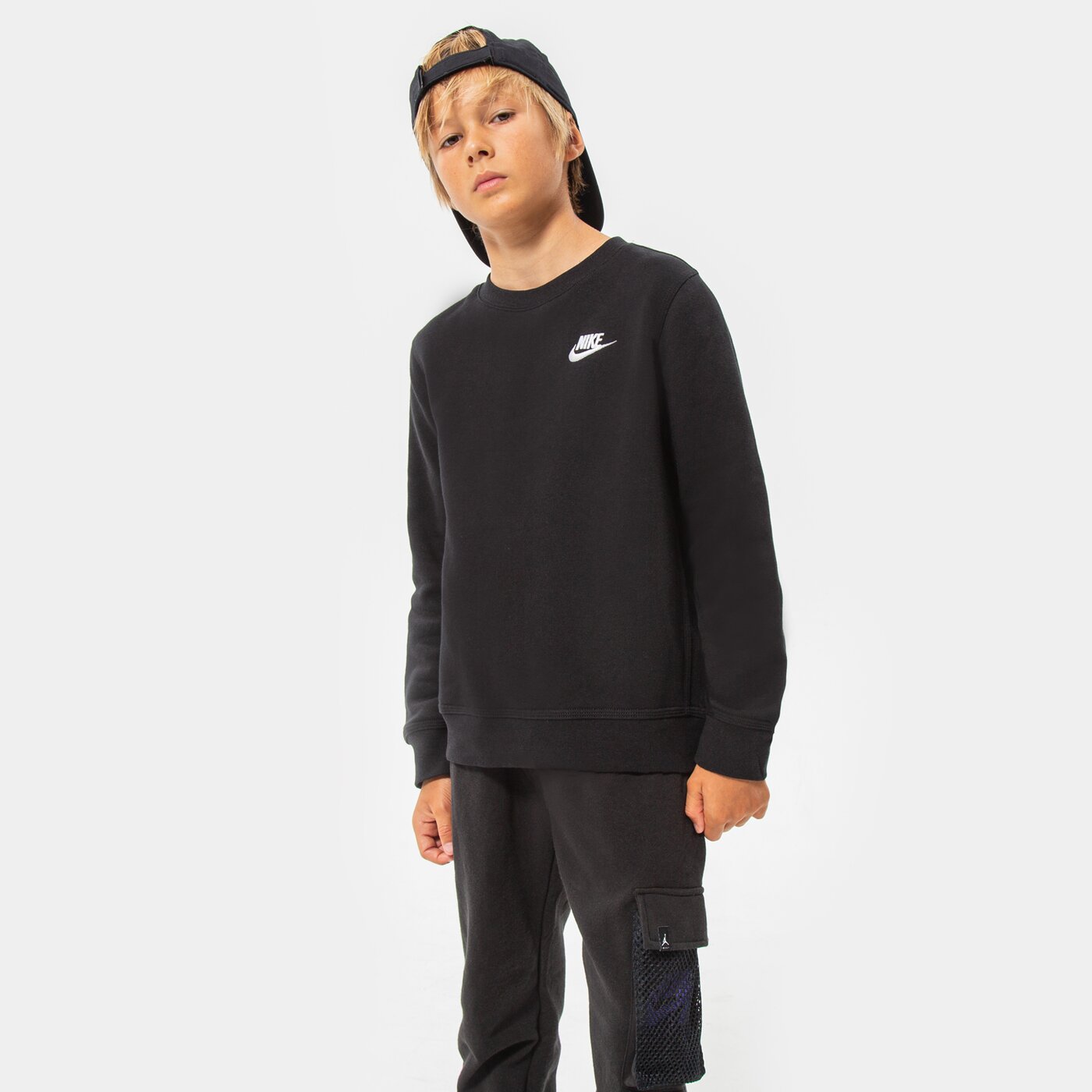 Детски суичър NIKE СУИТЧЪР B NSW CLUB CREW BB BOY dv1234-010 цвят черен