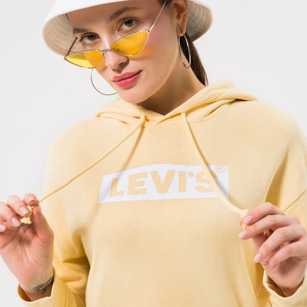 Дамски суичър LEVI'S СУИТЧЪР С КАЧУЛКА GRAPHIC STANDARD HOODIE 18487-0180 цвят бежов