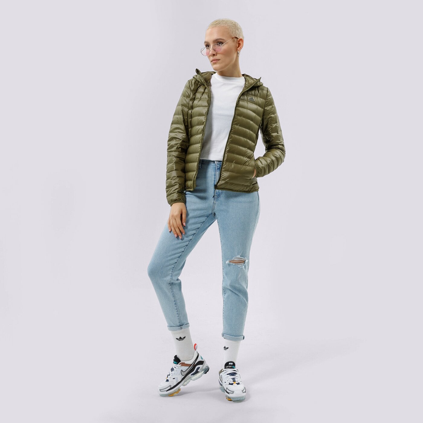 Дамско зимно яке ADIDAS ЯКЕ ЗИМНО W VARILITE HO J gt9227 цвят каки